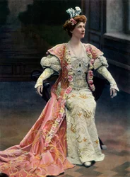 Az Opéra-Comique Nemzeti Színháza. La Reine Fiammette. Mlle Garden Orlanda szerepében, 1904