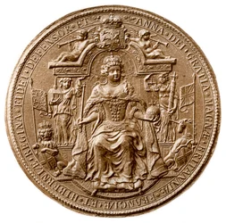 Anna királynő harmadik nagy pecsétje, előlap, 1702-1714 1906