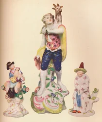 Három kínai figura a Wallace Elliot gyűjteményből, c1775