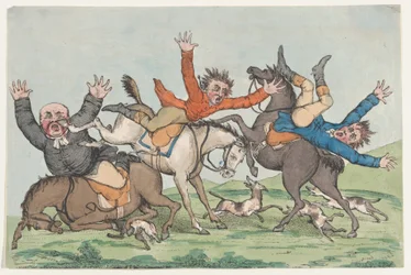 Három lovas leesik a hegyéről, 1780-1820.