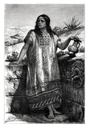 Tolték lány, Mexikó, 19. század