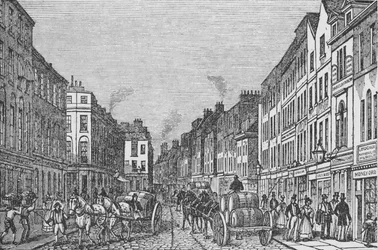 Tooley Street a tizenkilencedik század első felében, 1840 körül, 1912