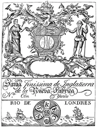 A South Sea Company kereskedelmi címkéje, 1894. századi 18. század