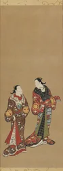 Két magas nő sötét köntösben, Edo-korszak, 1615-1868.
