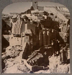 Mar Saba völgye és kolostor, Brook Kedronból, 1900