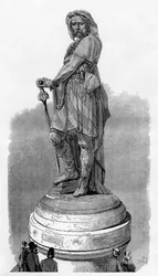 Vercingetorix emlékmű Alesia-ban, Dijon közelében, Franciaország, 1882-1884