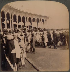 A lázadás veteránjai 1857, belépve a Durbar-i Amfiteátrumba, Delhi, India, 1903