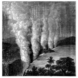Victoria-vízesés a Zambezi folyón, Afrika, 1890