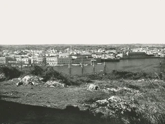 Kilátás az öbölre, Havanna, Kuba, 1895.
