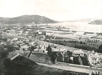 Kilátás a Maitland Street felől, Dunedin, Új-Zéland, 1895.
