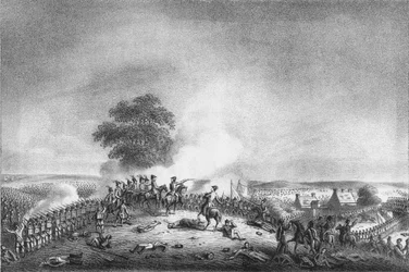 Kilátás a Mont St. Jean-ról, a Waterloo-i csata...1815, c1816.