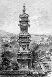 Kilátás a nyári palotából, Peking, 1890