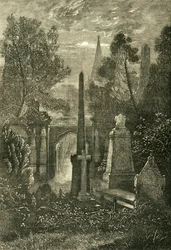 Kilátás a Highgate temetőben, c1876.