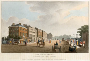Piccadilly kilátása a Hyde Park Corner Turnpike-ból, London, 1810