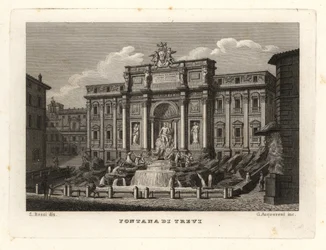 Kilátás a Trevi-kútra, Fontana di Trevi, Róma