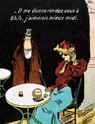 Vintage francia képeslap, c1900