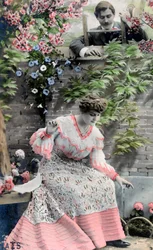Vintage francia képeslap, c1900