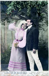 Vintage francia képeslap, c1900
