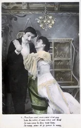 Vintage francia képeslap, c1900