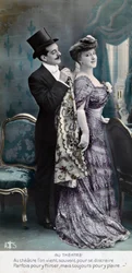 Vintage francia képeslap, c1900