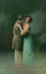 Vintage romantikus képeslap