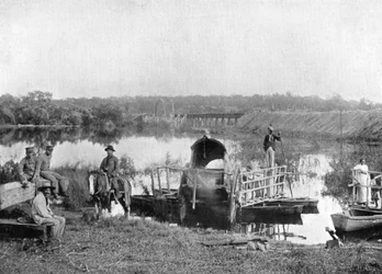 Várakozás a kompon, Paraguay, 1911