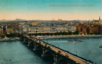Waterloo Bridge és Somerset House, London, 1910.