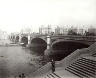 Westminster Bridge és St Thomass Hospital, London, 1887