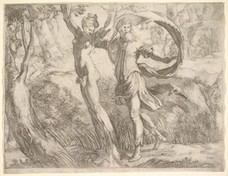 Wilton Album, 10a. fólió: Priapus és Lotis, kb. 1530-50.