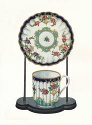 Worcester csésze és csészealj, c1770