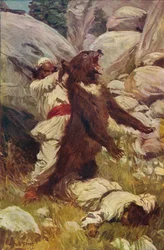 Birkózás egy medvével, c1912