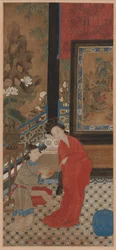 Yang Guifei elhagyja a fürdőt, 1700-as évek.