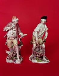 Részeg halászok Chelsea-figurái a meisseni eredetiek után 1755 körül