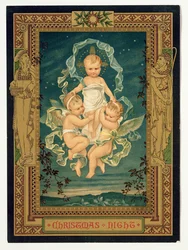 Karácsony éjszaka, karácsonyi üdvözlőlap, 1880-as évek