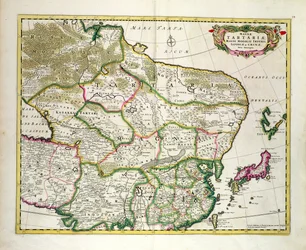 Mongólia térkép, amely Oroszország, Japán és Kína egy részét mutatja, 1680 körül, Frederick de Wit