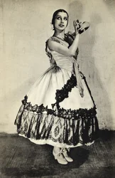 Tamara Toumanova, a "Footnotes to the Ballet"-ből, 1938-ban jelent meg (bw fotó)
