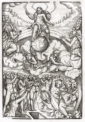 Az utolsó ítélet, Hans Holbein (149798-1543) ifjabbik fametszete alapján, a Der Todten Tanzból, Bázelben, 1843