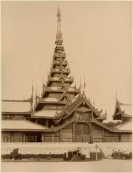 A Myei-nan vagy Main Audience Hall Mandalay palotájában, Burmában, 19. század végén (albumnyomat)
