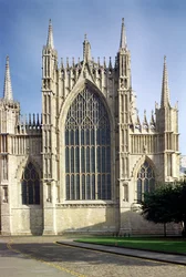 York Minster, kilátás a nyugati ablakra, angol iskola, (15. század), Yorkshire, Egyesült Királyság