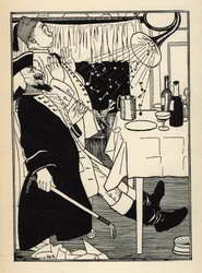 A lefagyott trombita felforrósodáskor magától ad ki hangokat. A mulatság és a ámulat teljes egészében. Illusztráció William Strang (1859-1921) és JB Clark „A münchauseni báró (Munchhausen) kalandjai, Rudolf Erich Raspe (1736-