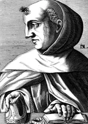 Albert Magnus (1193/1206-1280) német domonkos szerzetes, tudós, filozófus és teológus, metszet.