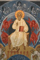 Apokalipszis. Saint-Antoine-le-Grand ortodox templom Saint-Laurent-en-Royans Franciaország