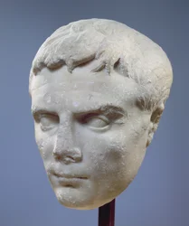 Augustus, márványfej, Kr.e. 27-20