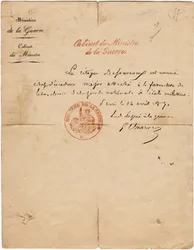 Gustave Paul Cluseret háborús küldött autográf levele a párizsi kommün alatt. Homályos. 10,7x6,8 cm 1871