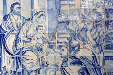 Brazília, Bahia, Salvador: Azulejo a Bonfim templomban: az Epifán
