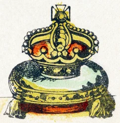C - Korona - Ábécé - Gyermek szórakozás - Kép epinal, népszerű sorozat 1890 körül (illusztráció)