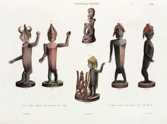 Faragott fa figurák, Új-Guinea