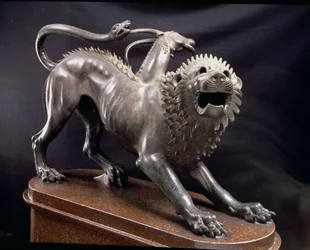 Arezzo kiméra vagy a Bellerophon által megsebesült kiméra, etruszk, ie 380-360 (bronz)