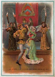 A fáklyát táncolni. (litho, 1900 körül)