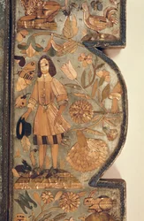 Szalma intarzia részlete tükörkeretből 1670 körül